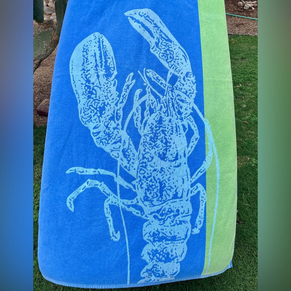 L.L. Bean Blue and Green Beach Towel - Picture 3 of 6